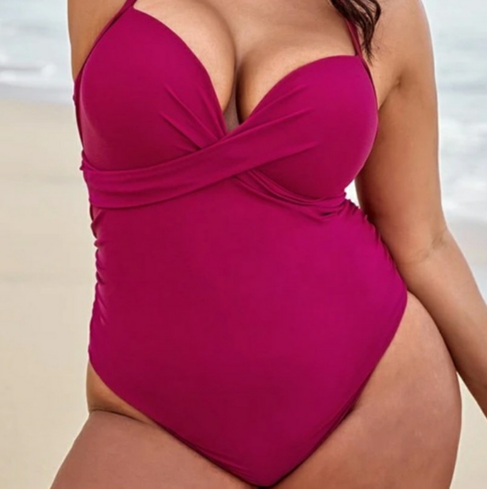Cupshe 4x Wine Red One Piece Swimsuit